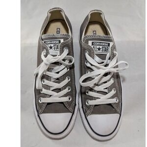 Converse Chuck Taylor All Star Low Top Sneakers Gray Canvas Unisex Women 7 Men 5